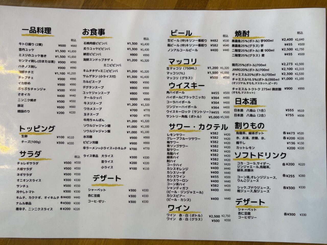 焼肉　ソウル食堂