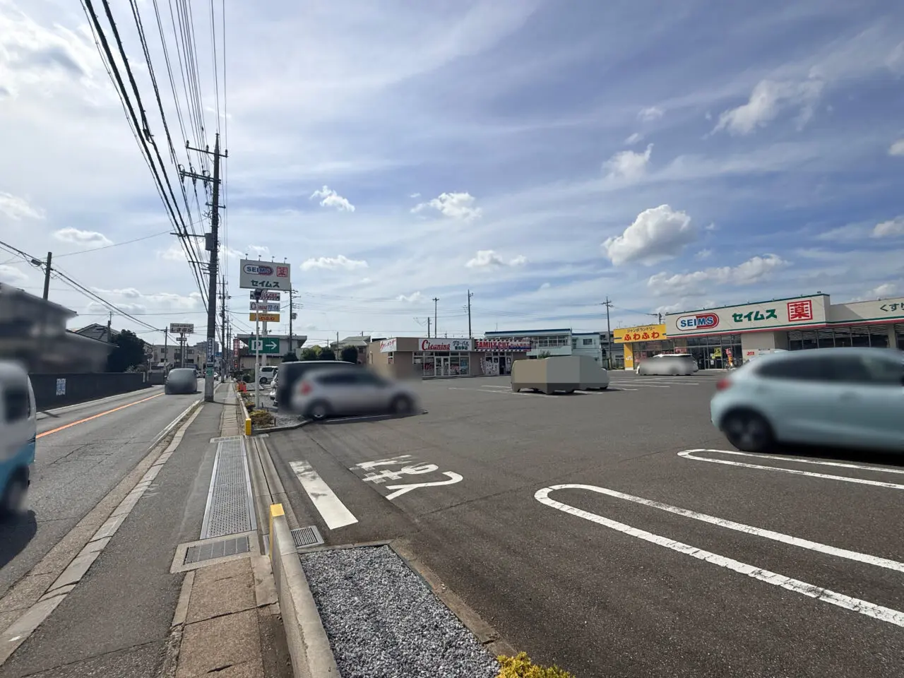 セイムス柏豊四季店広々とした敷地