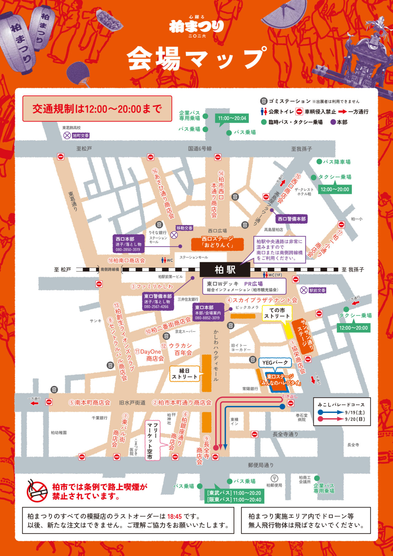 柏まつりみこしパレードの経路